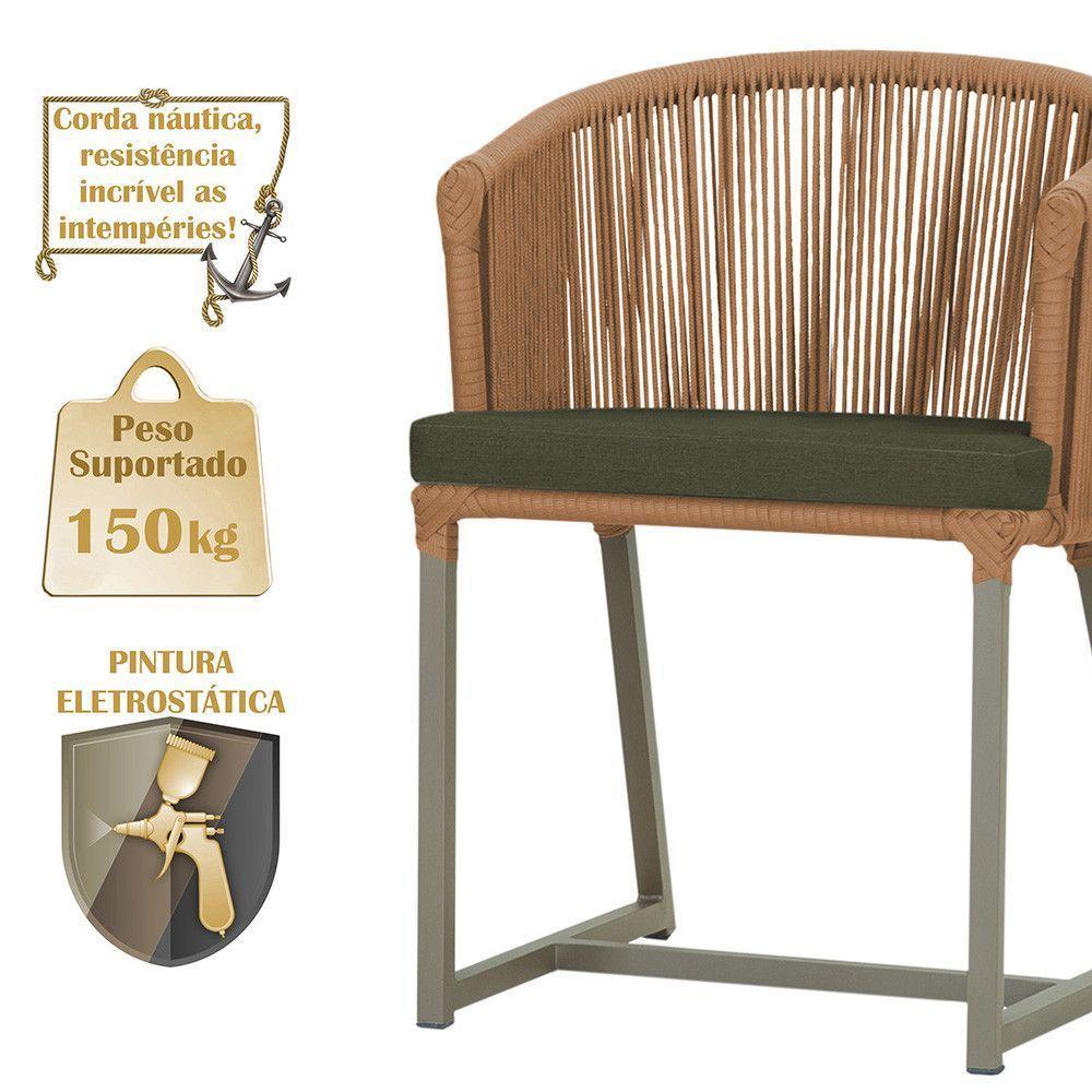 Mesa E 6 Cadeiras De Jantar Noronha Fendi E13 Trama Original Terra Cota - 4