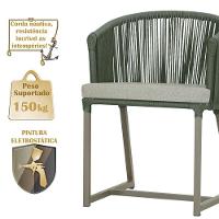 Mesa E 6 Cadeiras De Jantar Noronha Fendi E3 Trama Original Verde