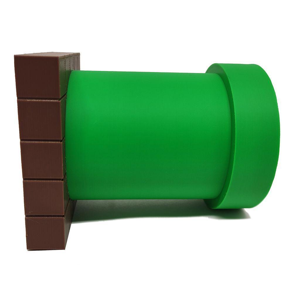 Porta Objetos Caneta Cano Com Base Tijolinhos 3d Decorativo Mario Geek Gamer - 2