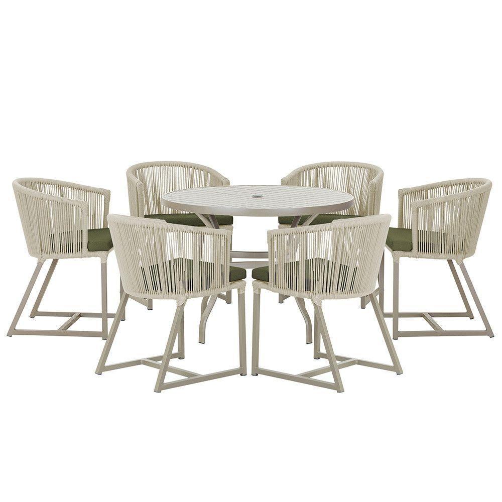 Mesa E 6 Cadeiras De Jantar Noronha Fendi E13 Trama Original Rami - 1