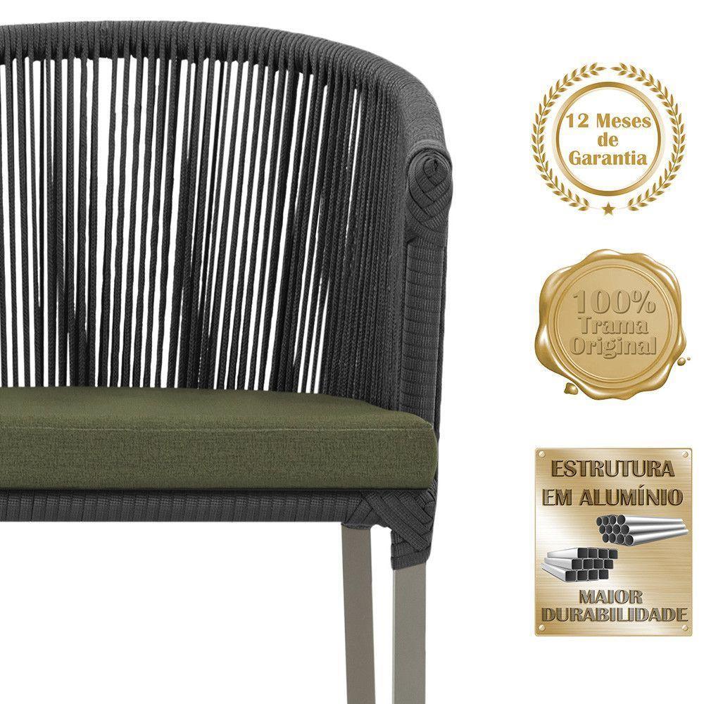 Mesa E 6 Cadeiras De Jantar Noronha Fendi E13 Trama Original Preto - 3