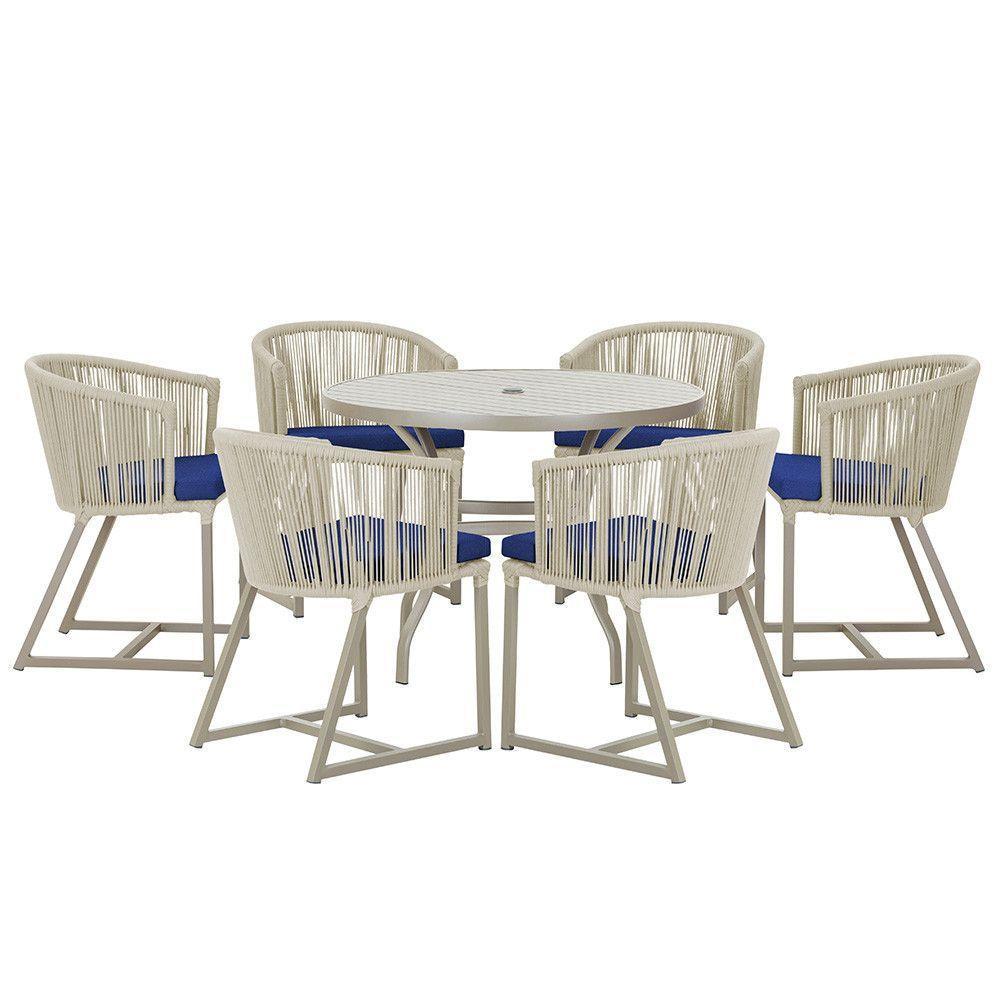 Mesa E 6 Cadeiras De Jantar Noronha Fendi E10 Trama Original Rami - 1