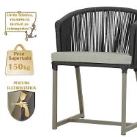 Mesa e 6 Cadeiras De Jantar Noronha Fendi E3 Trama Original Preto