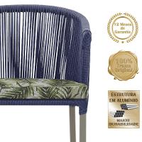 Mesa e 6 Cadeiras De Jantar Noronha Fendi E5 Trama Original Azul - 3