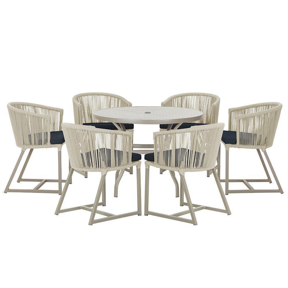 Mesa E 6 Cadeiras De Jantar Noronha Fendi E12 Trama Original Rami - 1