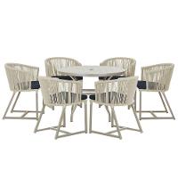 Mesa E 6 Cadeiras De Jantar Noronha Fendi E12 Trama Original Rami - 1