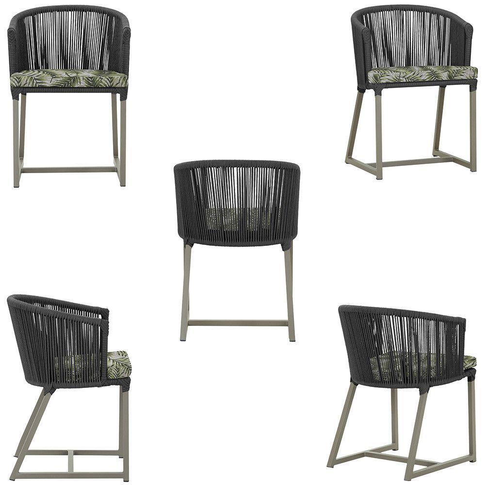 Mesa e 6 Cadeiras De Jantar Noronha Fendi E5 Trama Original Preto - 5