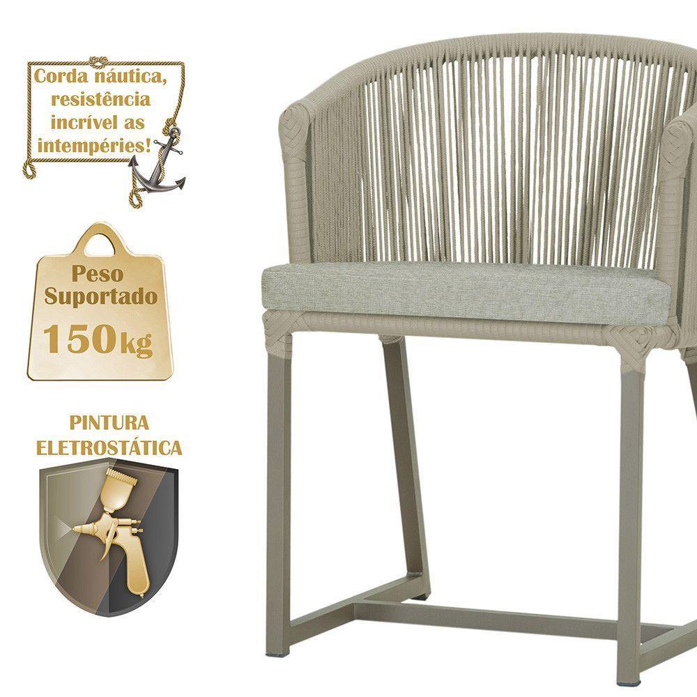 Mesa E 6 Cadeiras De Jantar Noronha Fendi E3 Trama Original Rami - 4