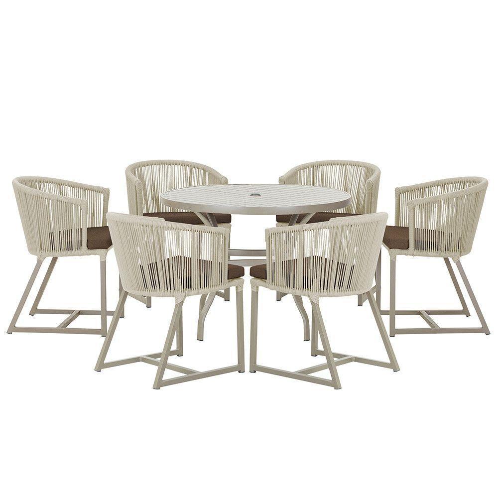 Mesa E 6 Cadeiras De Jantar Noronha Fendi E9 Trama Original Rami - 1