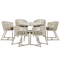 Mesa E 6 Cadeiras De Jantar Noronha Fendi E9 Trama Original Rami - 1