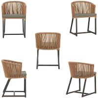 2 Cadeiras De Jantar Noronha Marrom Corda Náutica E8 Trama Terra Cota - 6