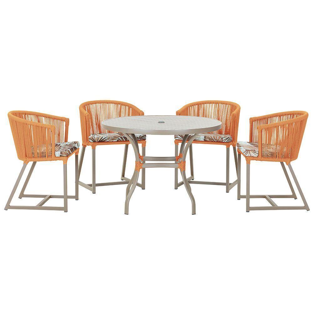 Mesa Com 4 Cadeiras E Noronha Estofado 6 Trama Original Terra Cota - 1