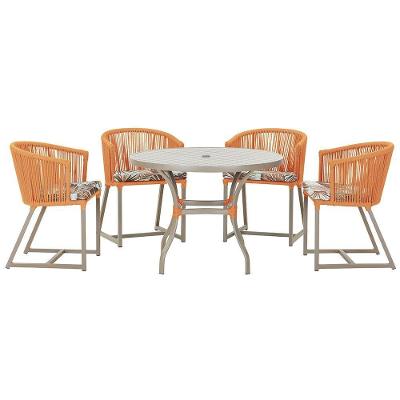 Mesa Com 4 Cadeiras E Noronha Estofado 6 Trama Original Terra Cota