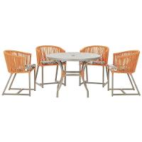 Mesa Com 4 Cadeiras E Noronha Estofado 6 Trama Original Terra Cota - 1
