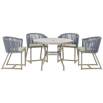 Mesa Com 4 Cadeiras E Noronha Estofado 7 Trama Original Prata