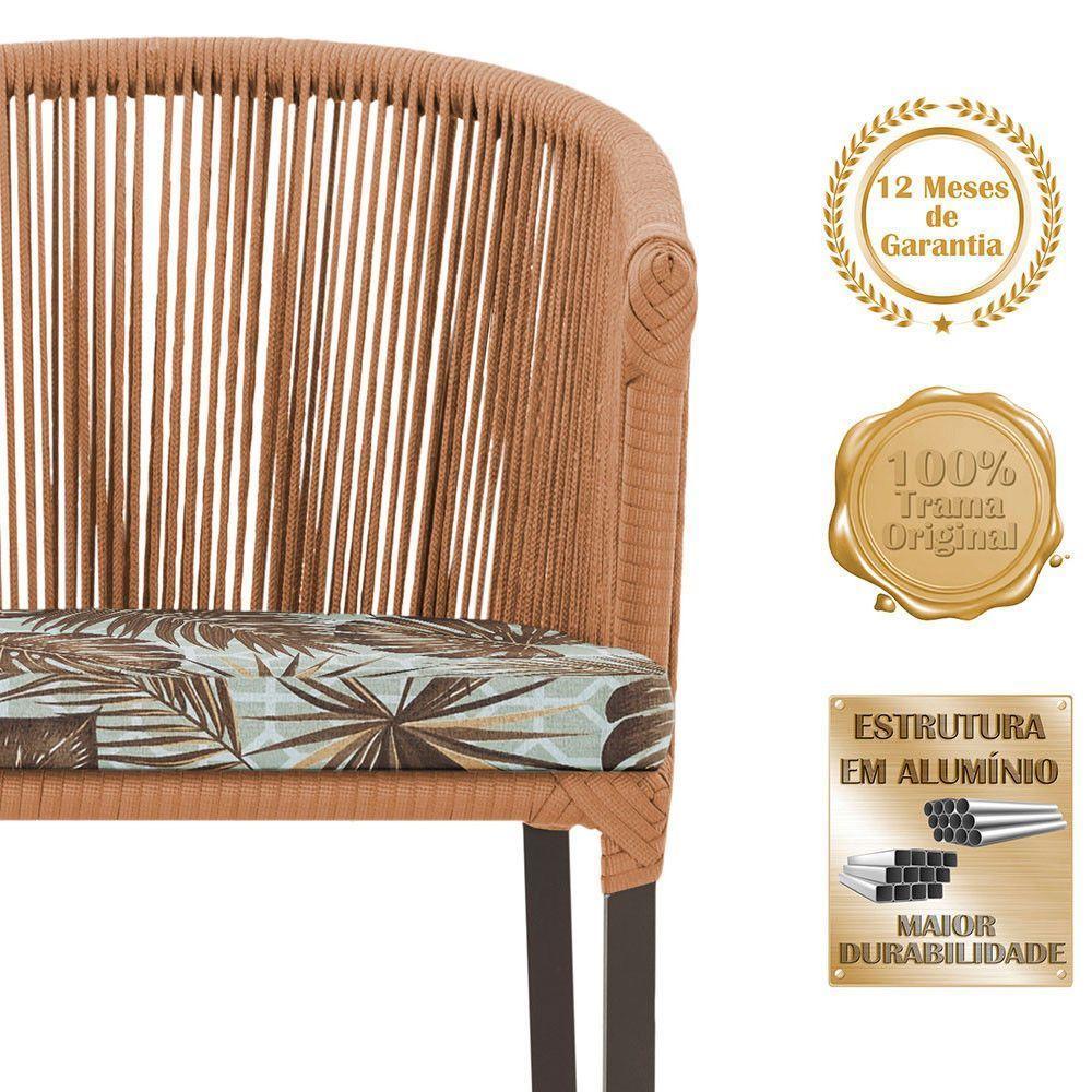 Mesa Com 4 Cadeiras E Noronha Estofado 6 Trama Original Terra Cota - 5