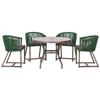 Mesa Com 4 Cadeiras E Noronha Estofado 11 Trama Original Verde - 1