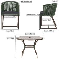 Mesa Com 4 Cadeiras E Noronha Estofado 11 Trama Original Verde - 2