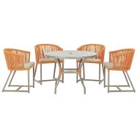 Mesa Com 4 Cadeiras E Noronha Estofado 7 Trama Original Terra Cota - 1