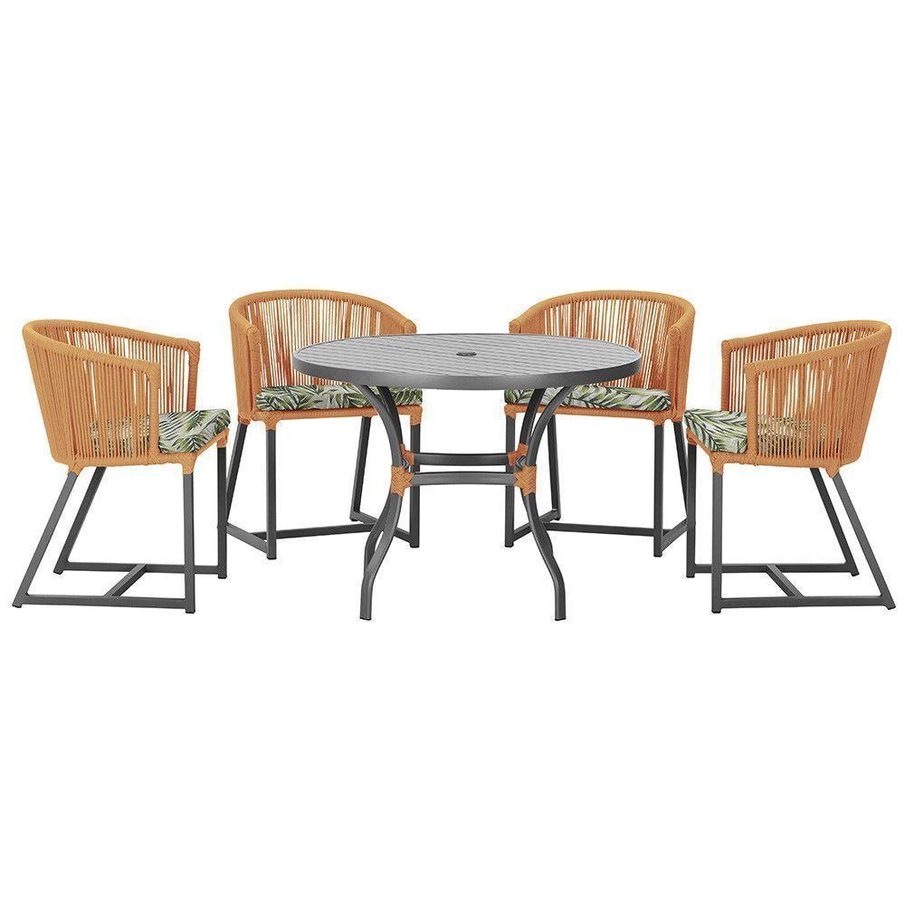 Mesa Com 4 Cadeiras E Noronha Estofado 5 Trama Original Terra Cota - 1