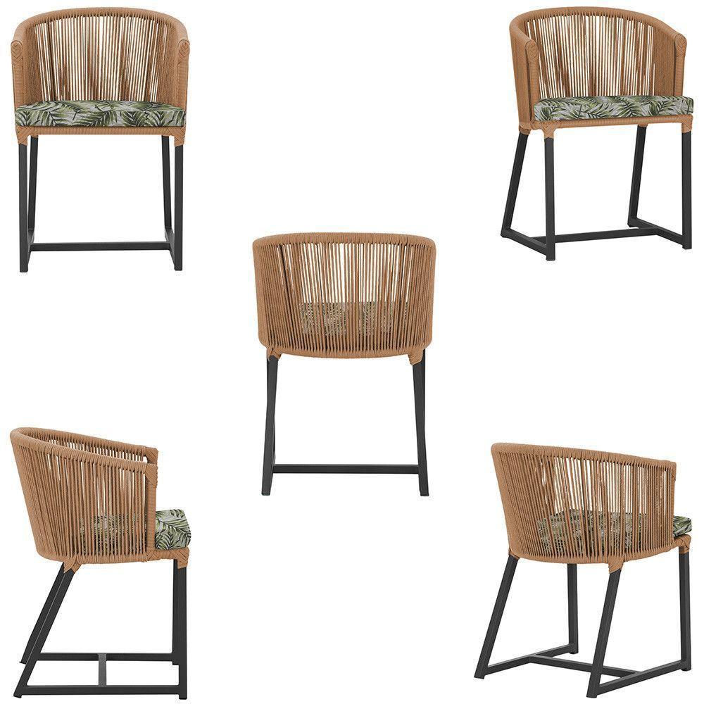 Mesa Com 4 Cadeiras E Noronha Estofado 5 Trama Original Terra Cota - 5