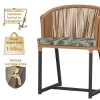 Mesa Com 4 Cadeiras E Noronha Estofado 5 Trama Original Terra Cota