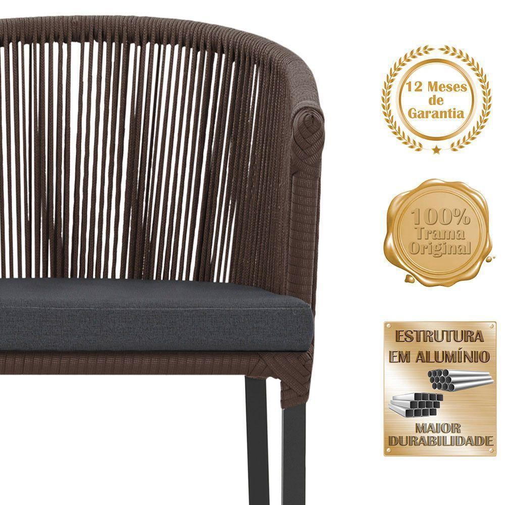 Mesa Com 4 Cadeiras E Noronha Estofado 11 Trama Original Marrom - 3