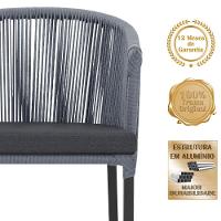 Mesa Com 4 Cadeiras E Noronha Estofado 11 Trama Original Prata - 6