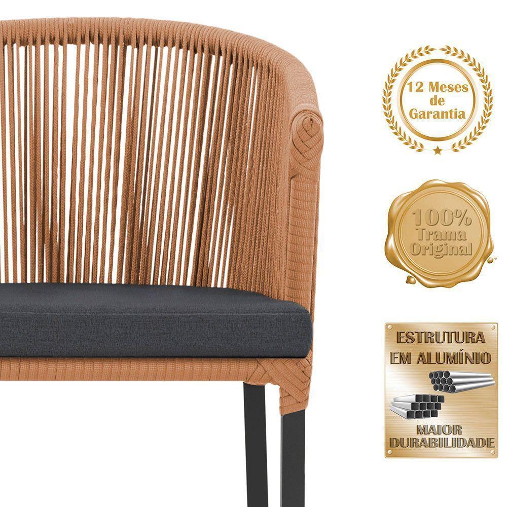 Mesa Com 4 Cadeiras E Noronha Estofado 11 Trama Original Terra Cota - 3