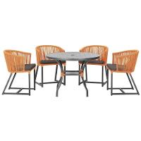 Mesa Com 4 Cadeiras E Noronha Estofado 11 Trama Original Terra Cota - 1