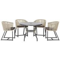 Mesa Com 4 Cadeiras E Noronha Estofado 11 Trama Original Rami - 1