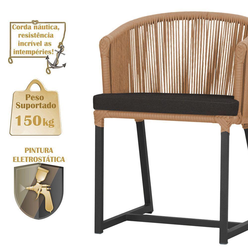 Mesa Com 4 Cadeiras E Noronha Estofado 9 Trama Original Terra Cota - 2