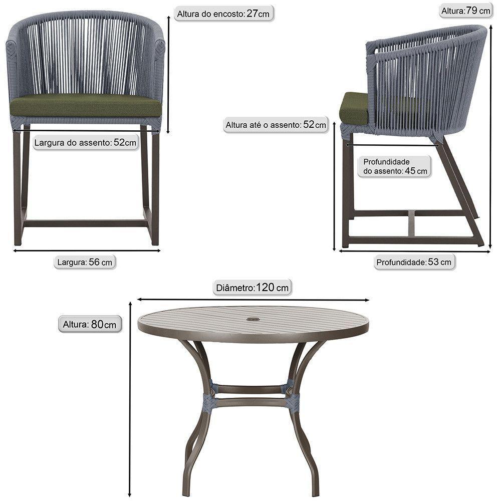 Mesa E 6 Cadeiras Jantar Noronha Marrom E13 Trama Original Prata - 2