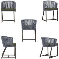 Mesa E 6 Cadeiras Jantar Noronha Marrom E13 Trama Original Prata - 5