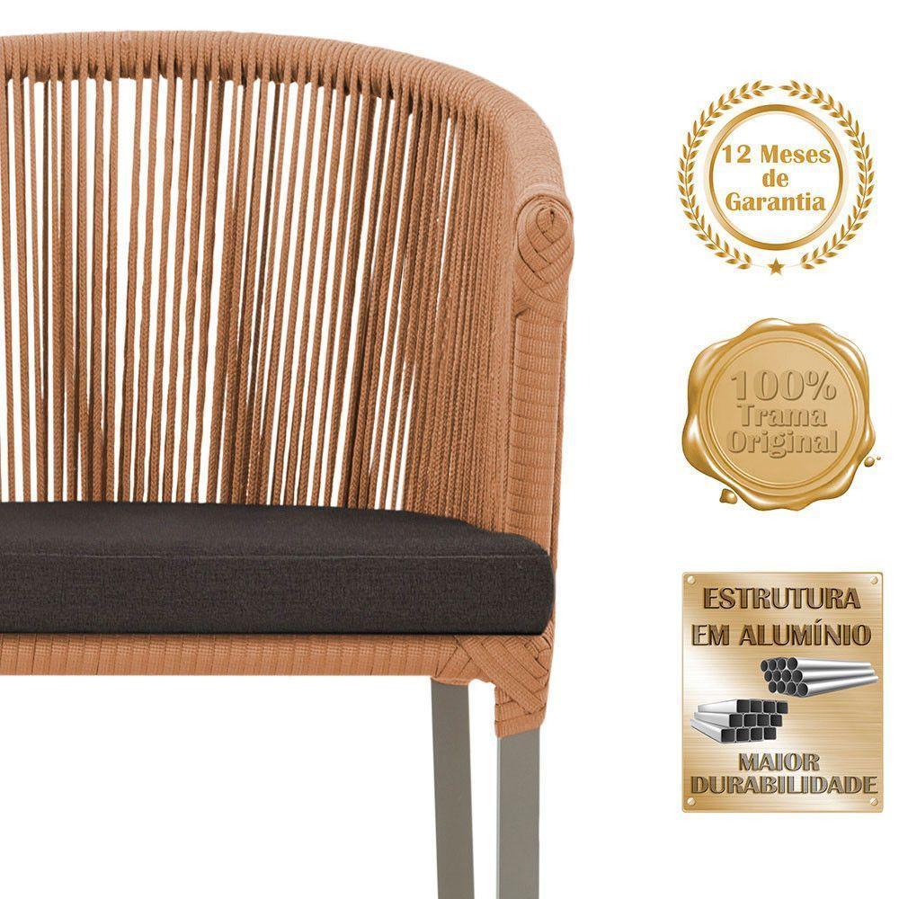 Mesa Com 4 Cadeiras E Noronha Estofado 9 Trama Original Terra Cota - 3