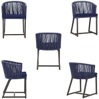 Mesa E 6 Cadeiras Jantar Noronha Marrom E10 Trama Original Azul - 5