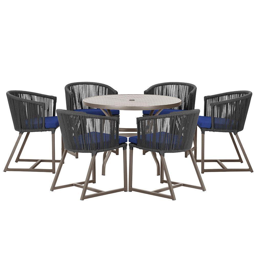 Mesa E 6 Cadeiras Jantar Noronha Marrom E10 Trama Original Preto - 1