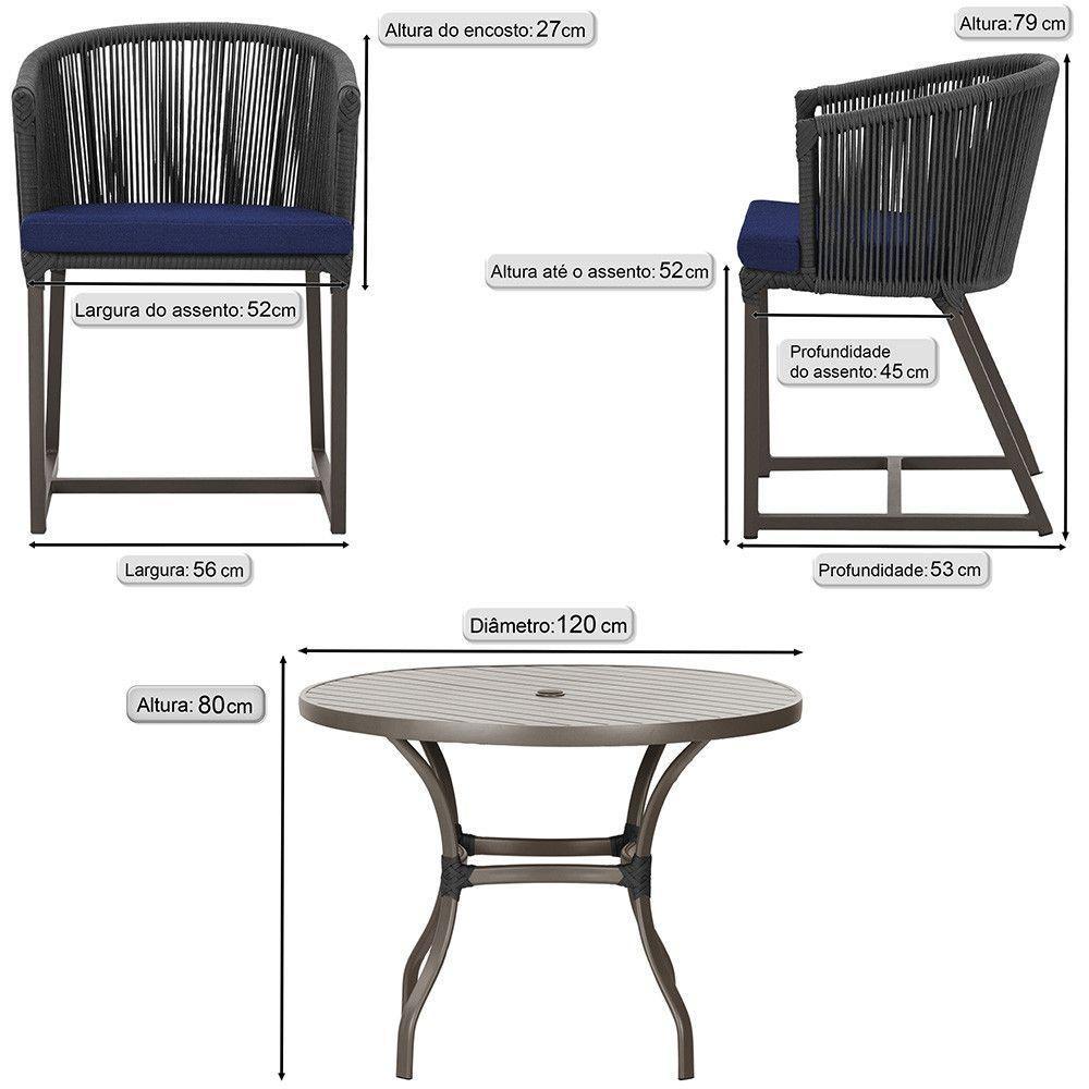 Mesa E 6 Cadeiras Jantar Noronha Marrom E10 Trama Original Preto - 2