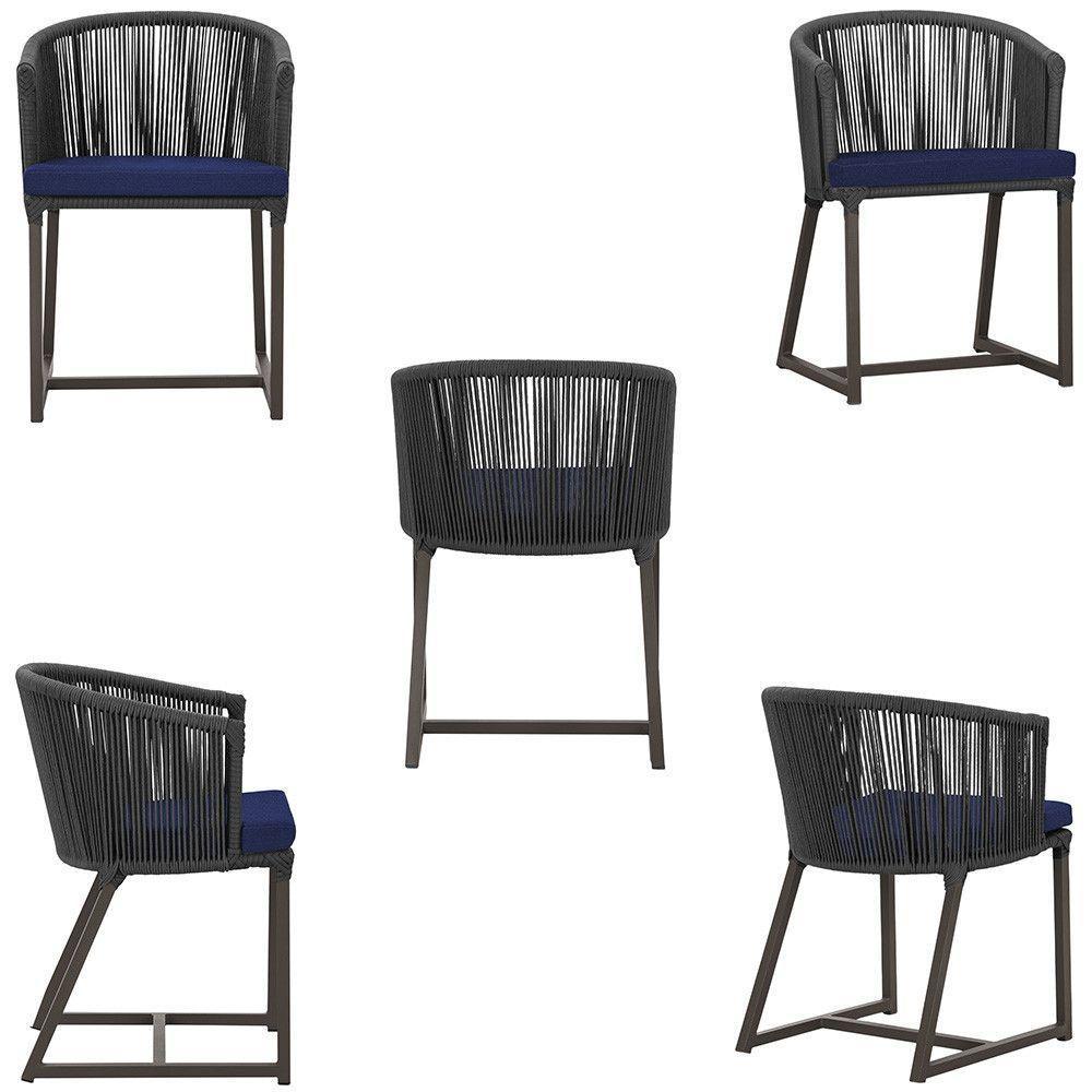 Mesa E 6 Cadeiras Jantar Noronha Marrom E10 Trama Original Preto - 5