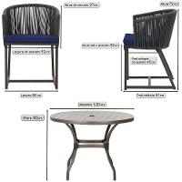 Mesa E 6 Cadeiras Jantar Noronha Marrom E10 Trama Original Preto - 2