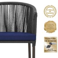 Mesa E 6 Cadeiras Jantar Noronha Marrom E10 Trama Original Preto - 3