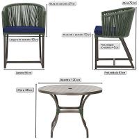 Mesa E 6 Cadeiras Jantar Noronha Marrom E10 Trama Original Verde - 2