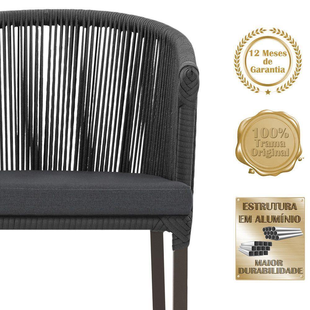 Mesa Com 6 Cadeiras Jantar Noronha Marrom E11 Trama Original Preto - 3