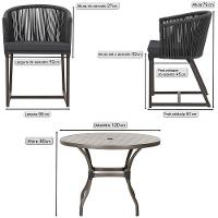 Mesa Com 6 Cadeiras Jantar Noronha Marrom E11 Trama Original Preto - 2