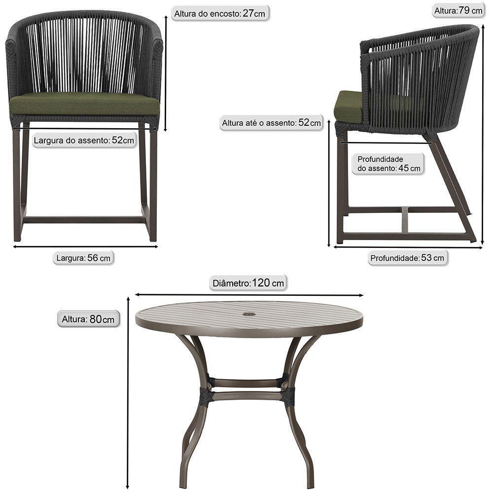 Mesa E 6 Cadeiras Jantar Noronha Marrom E13 Trama Original Preto - 2