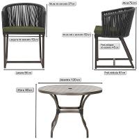 Mesa E 6 Cadeiras Jantar Noronha Marrom E13 Trama Original Preto - 2