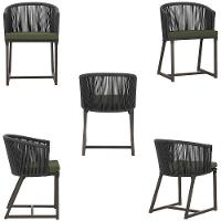 Mesa E 6 Cadeiras Jantar Noronha Marrom E13 Trama Original Preto - 5