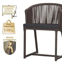 Mesa Com 6 Cadeiras Jantar Noronha Marrom E11 Trama Original Marrom