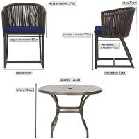 Mesa E 6 Cadeiras Jantar Noronha Marrom E10 Trama Original Marrom - 2