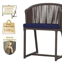 Mesa E 6 Cadeiras Jantar Noronha Marrom E10 Trama Original Marrom